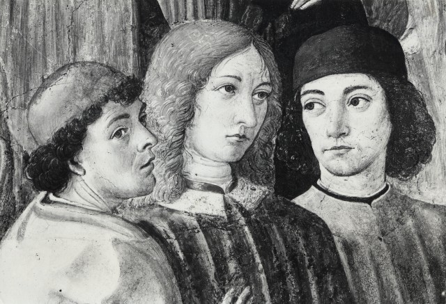 Marsilio Ficino, Giovanni Pico della Mirandola e Agnolo Poliziano, ritratti da Cosimo Rosselli