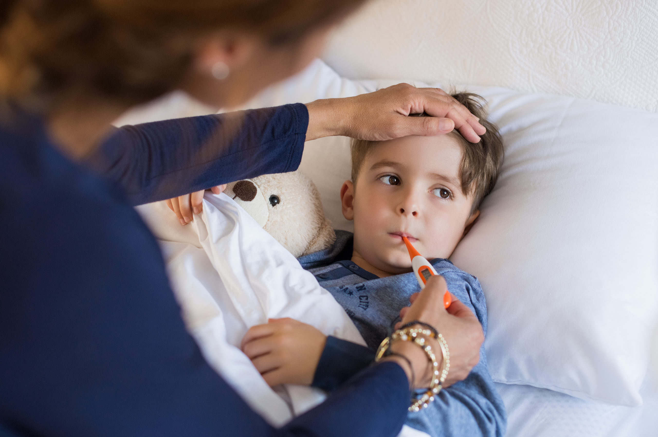 Un bambino alle prese con la classica influenza