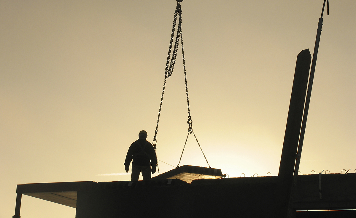 Operaio in un cantiere