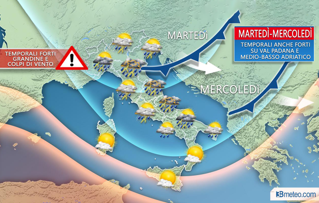 Meteo la situazione sul Mediterraneo