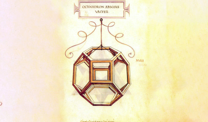 Ottaedro di Leonardo da Vinci per La divina proporzione di Luca Pacioli