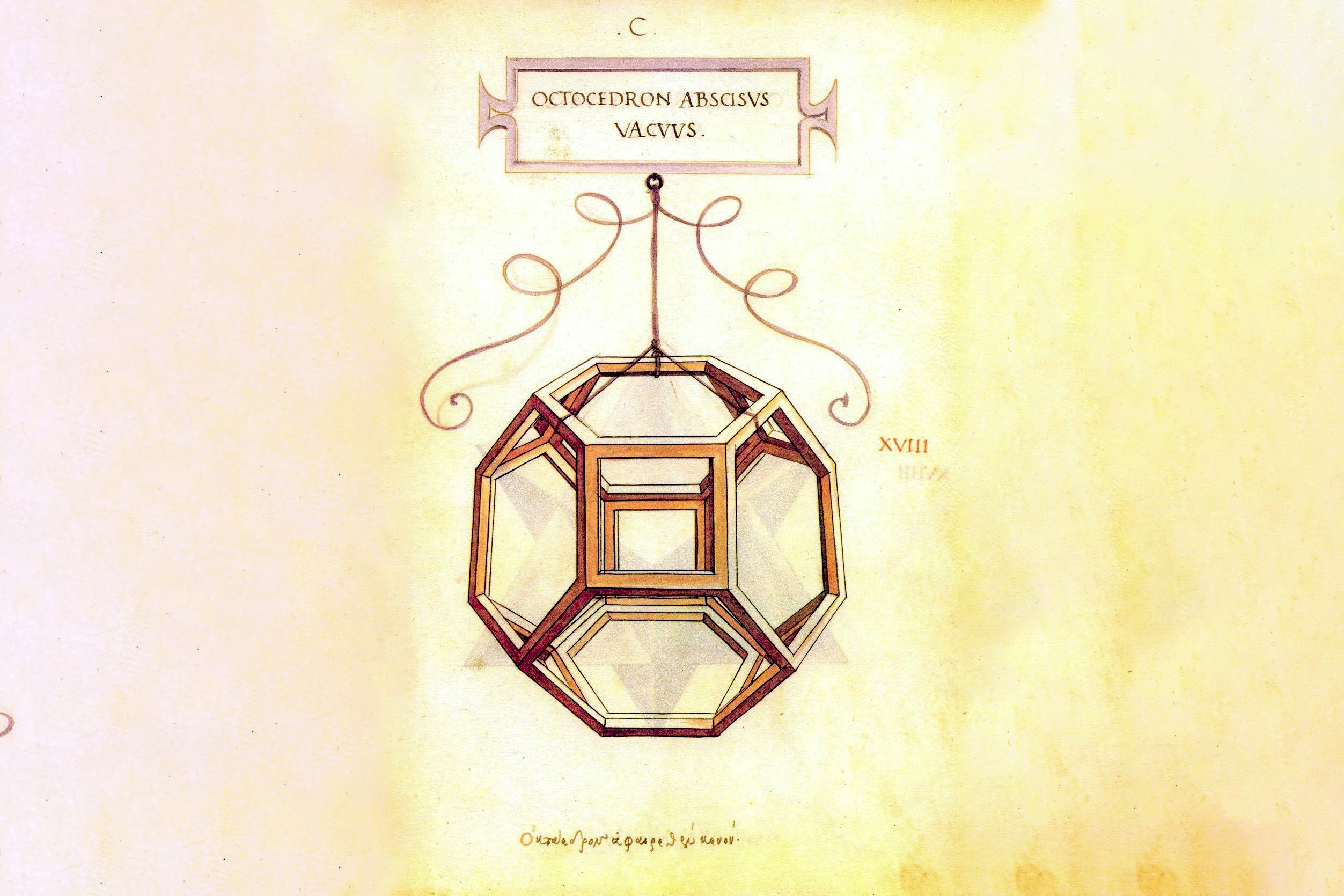 Ottaedro di Leonardo da Vinci per La divina proporzione di Luca Pacioli