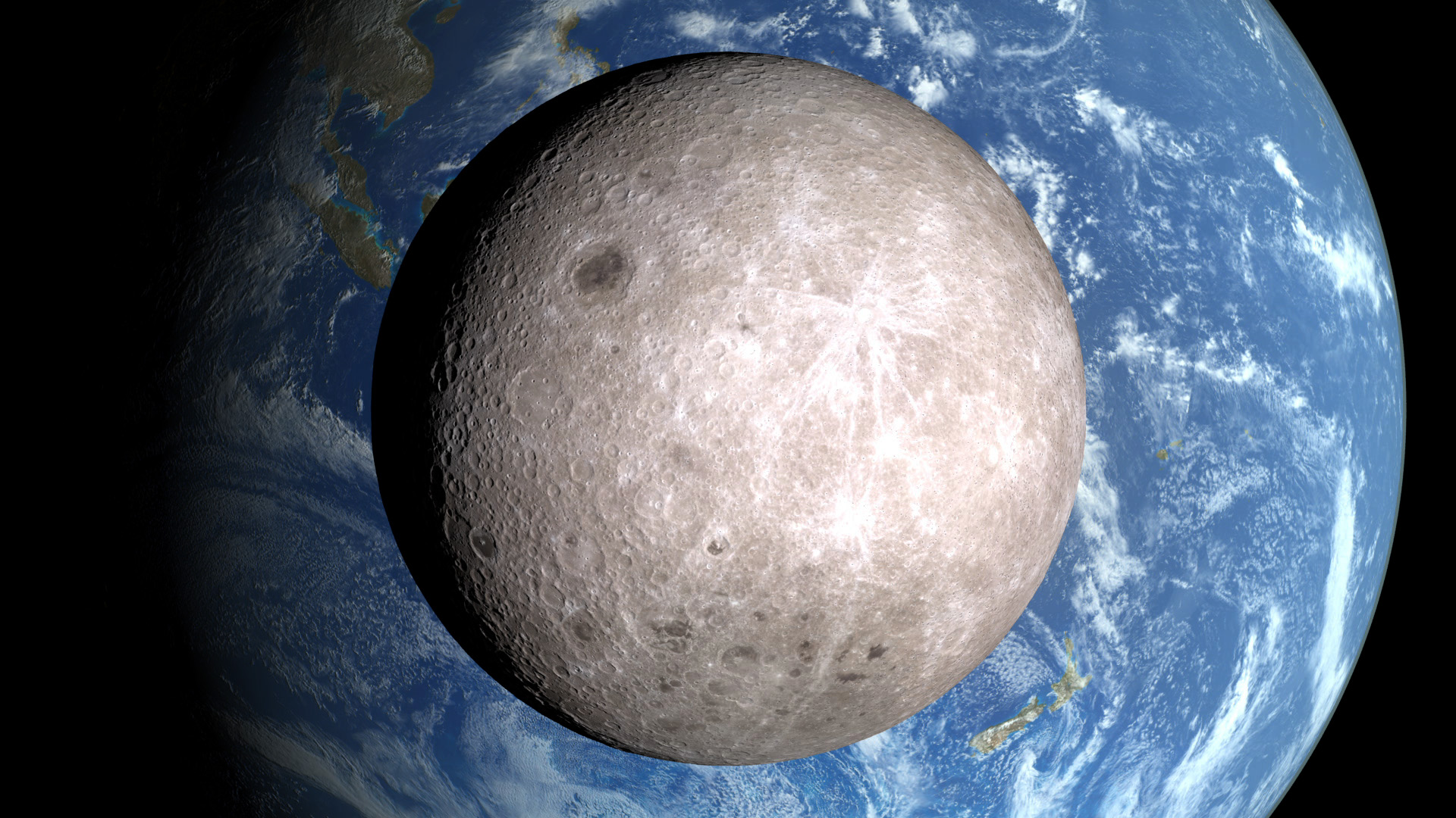 La faccia nascosta della Luna e la Terra - Foto Nasa