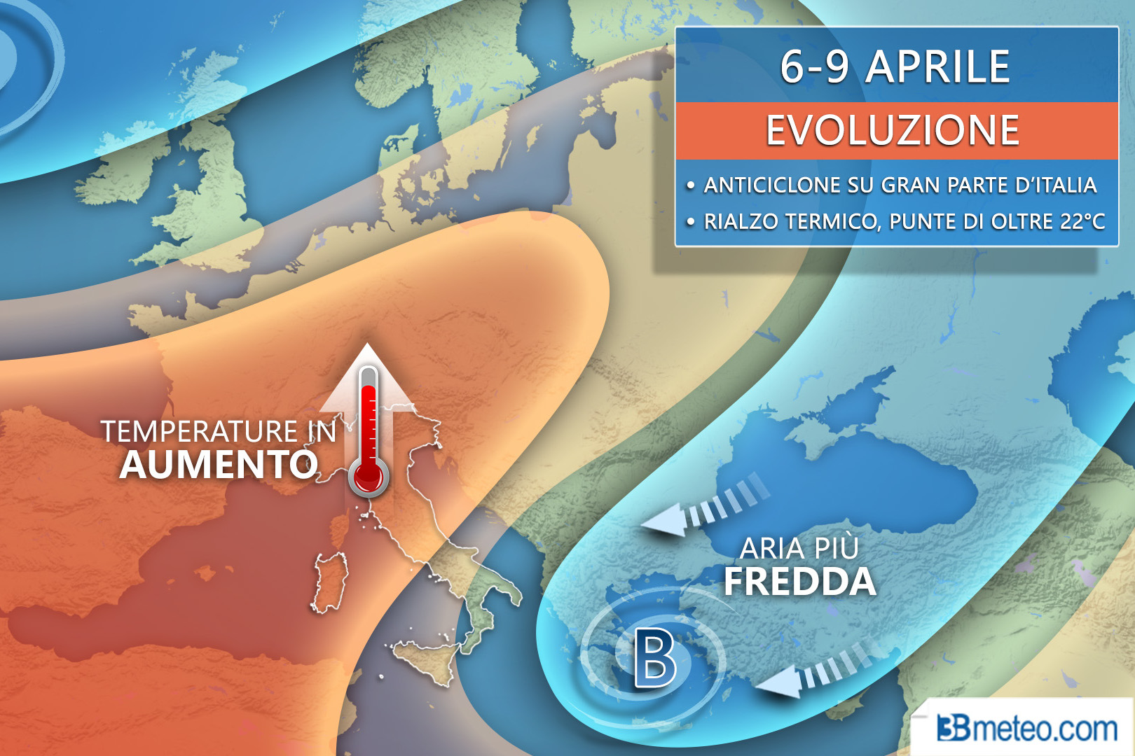 6-9 Aprile meteo italia europa