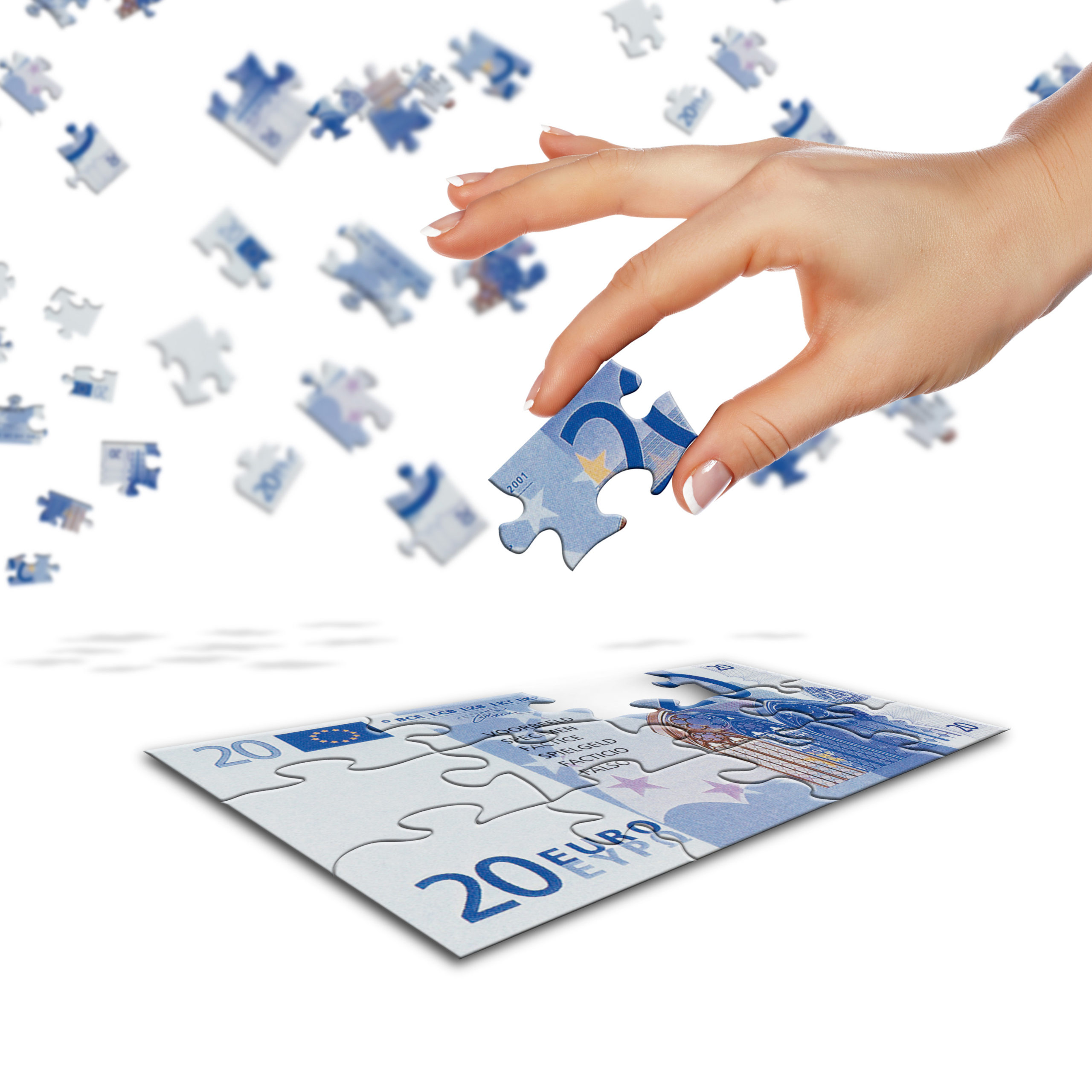 Banconota puzzle da 20 euro