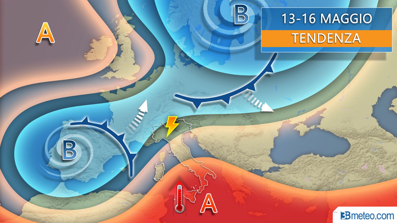 Il meteo dei prossimi giorni: caldo africano al sud e instabilità al nord