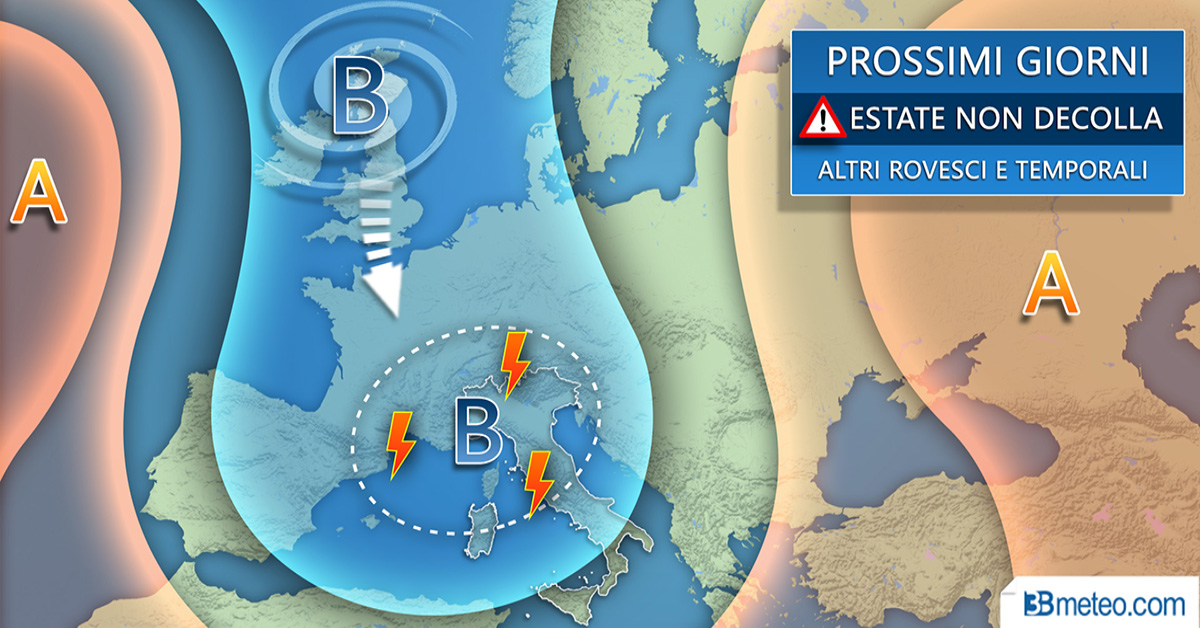 Prossimi giorni estate non decolla meteo italia