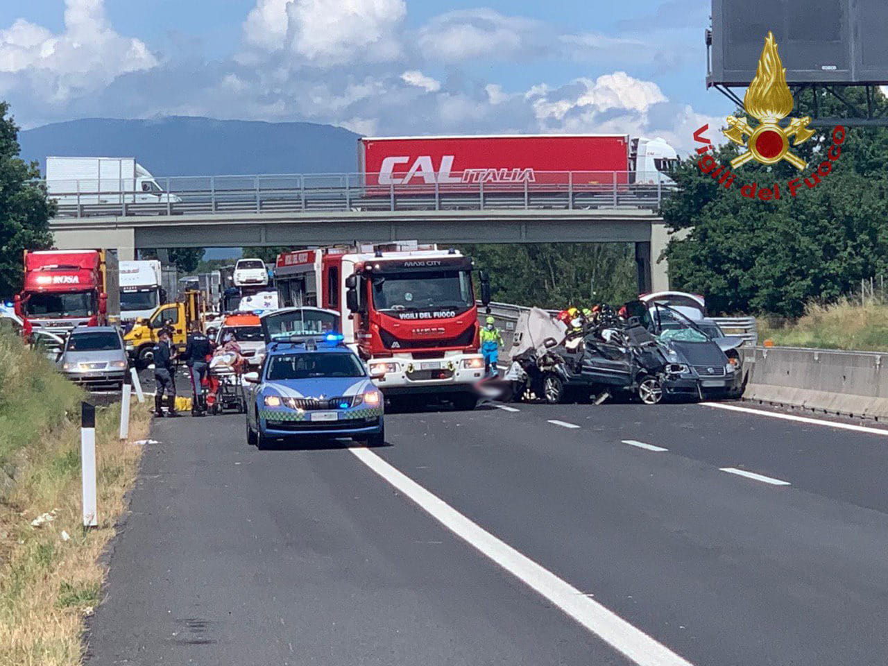 A1, incidente con 4 feriti in galleria e 11 km di coda