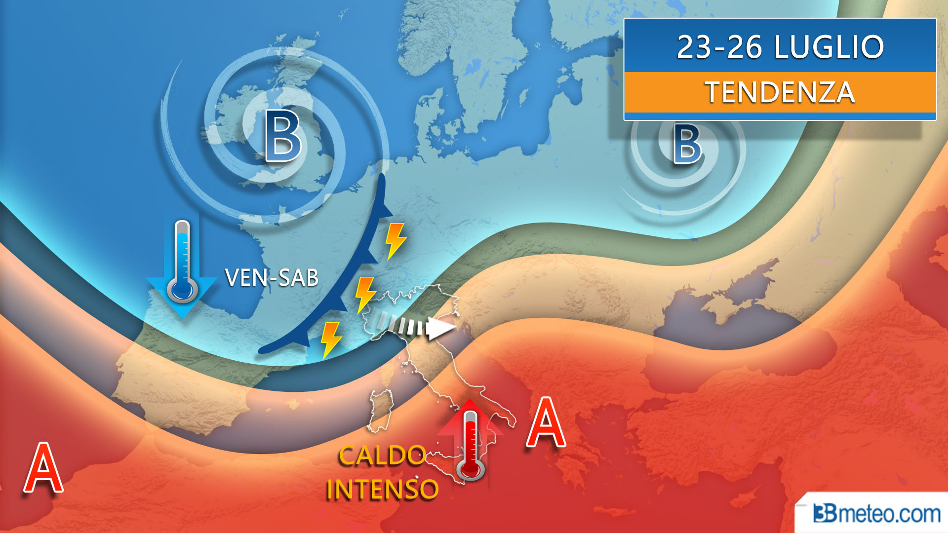 Arrivano i temporali ma farà più caldo al centro e al sud. Venerdì pioggia anche in Toscana