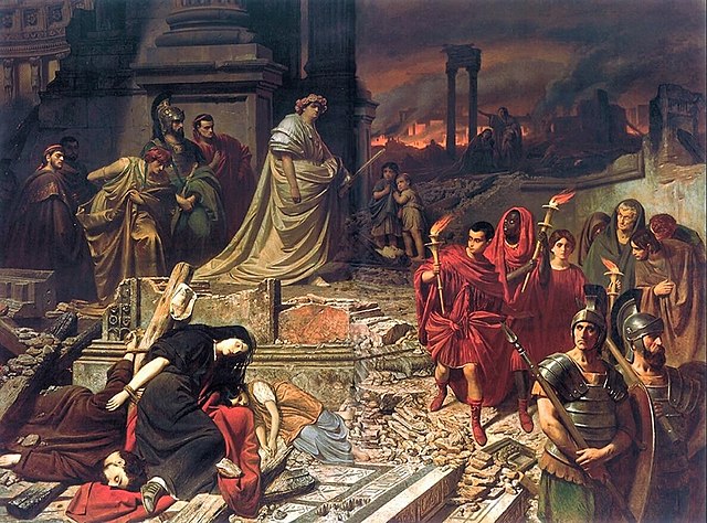 Roma brucia. Nerone accusa i cristiani