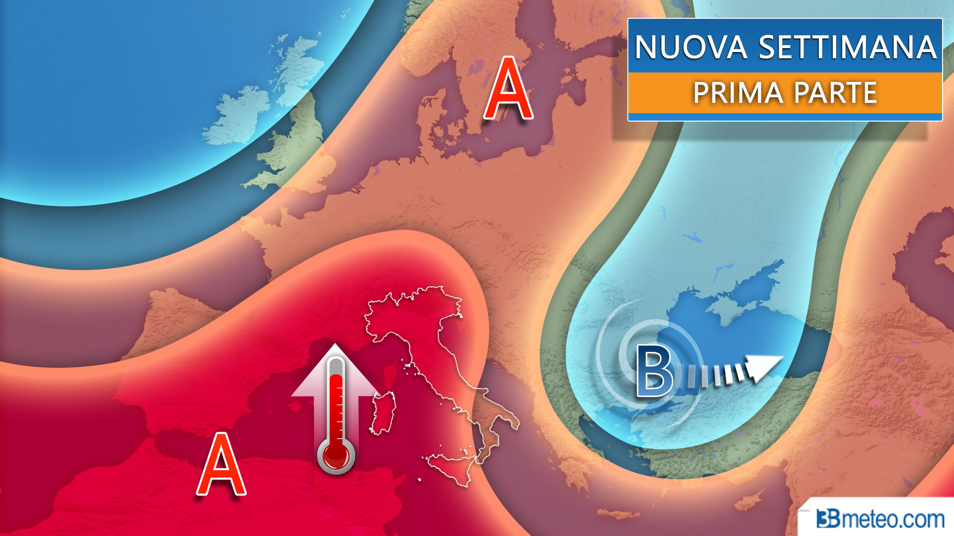 L'anticiclone porta caldo torrido sull'Italia