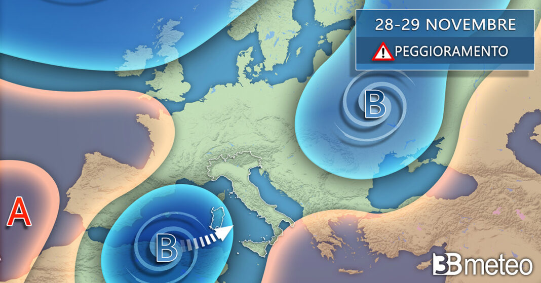 Peggioramento meteo venerdì sull'Italia