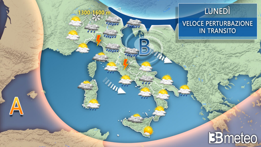 Lunedì Italia meteo tendenza