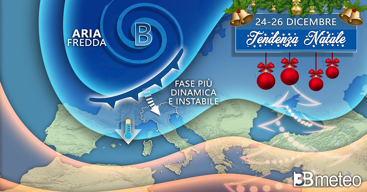 Meteo, cambia tutto tra Natale e Capodanno