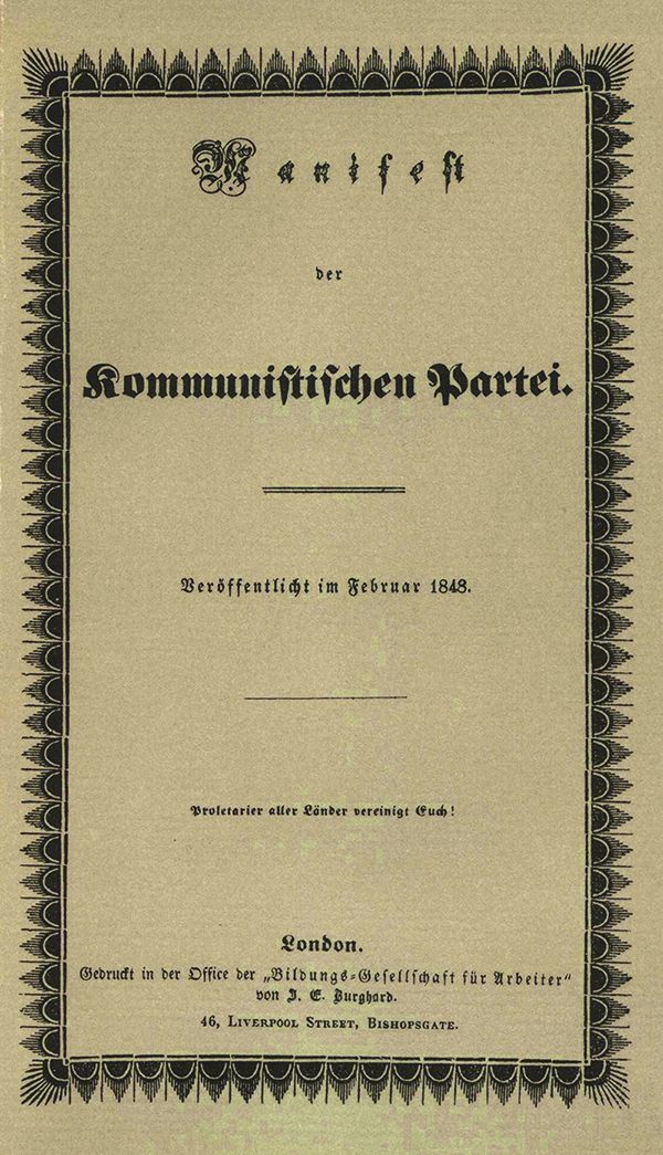 Pubblicato Manifesto del Partito Comunista