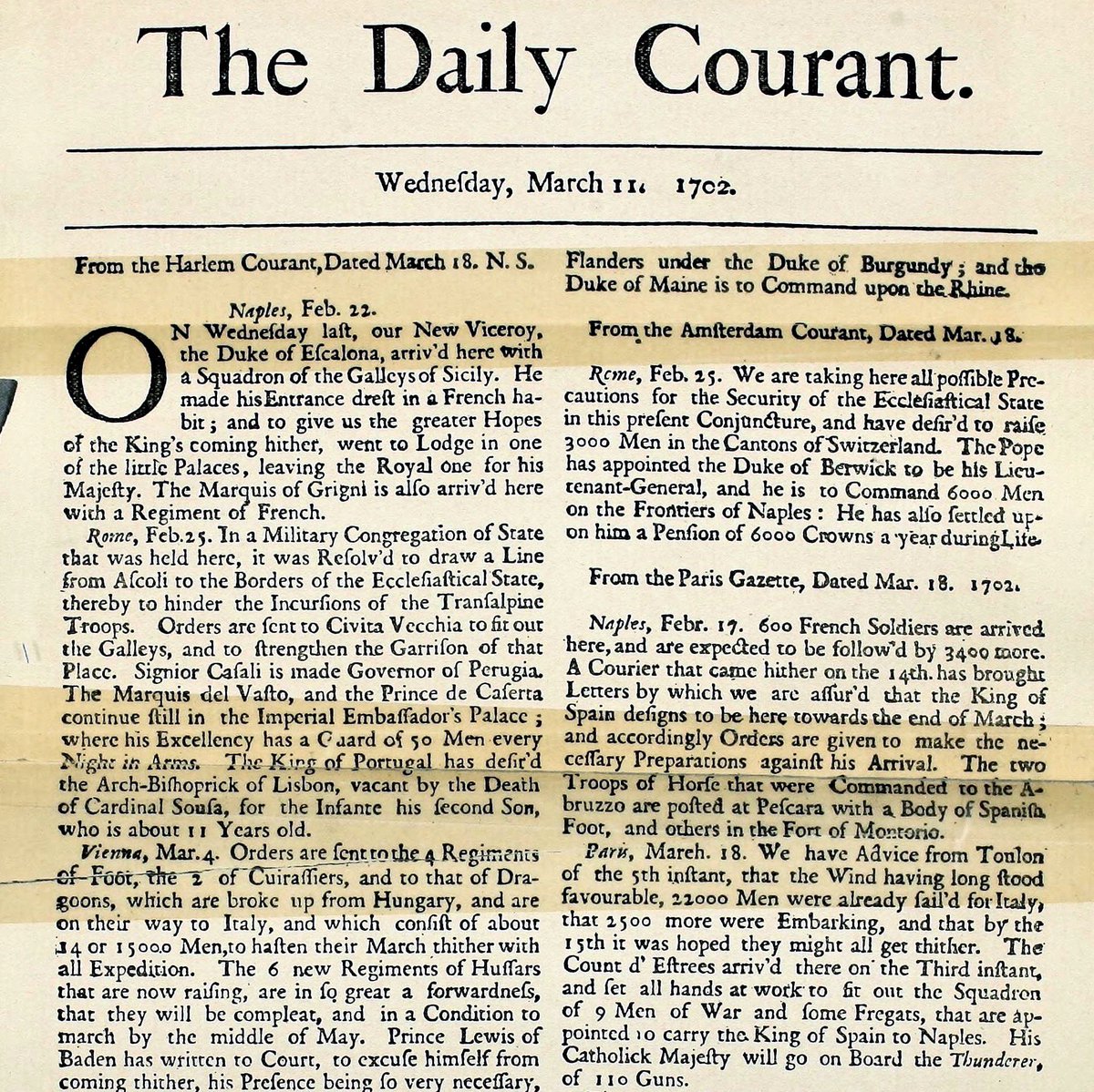Debutta il Daily Courant, primo quotidiano al mondo