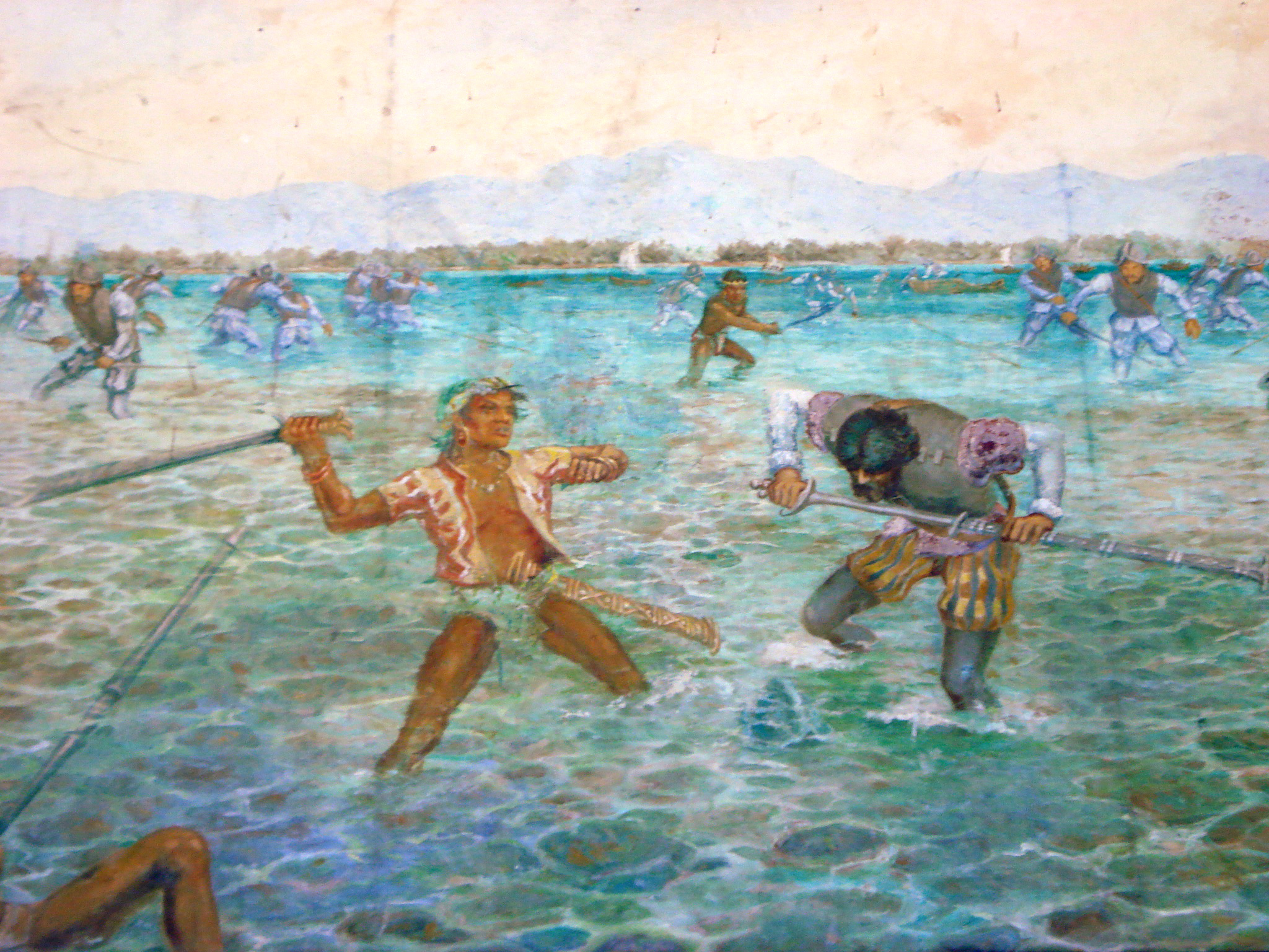 Magellano ucciso dai guerrieri nativi di Lapulapu a Mactan