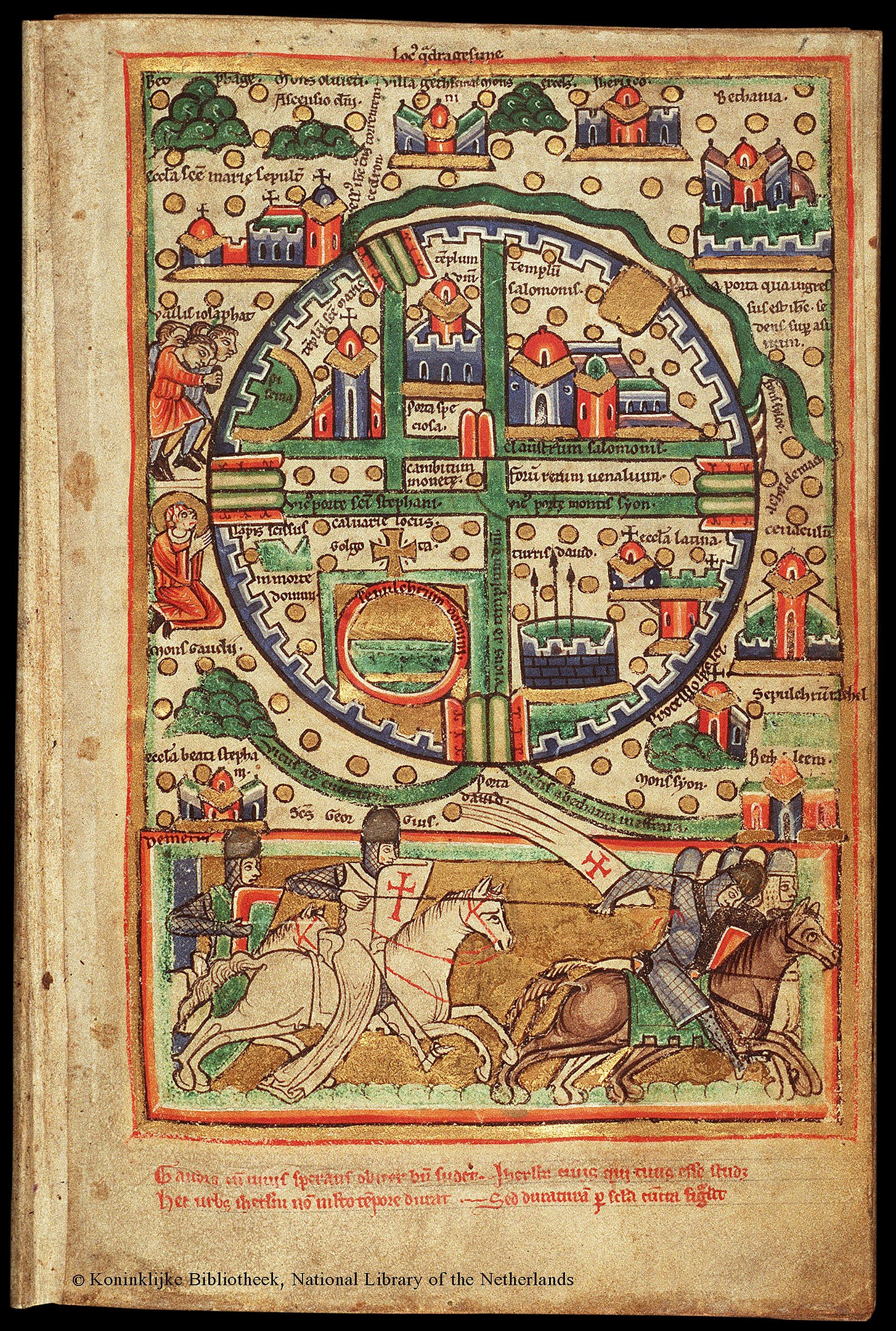 1454px plan of jerusalem, 12th century. ca. 1200