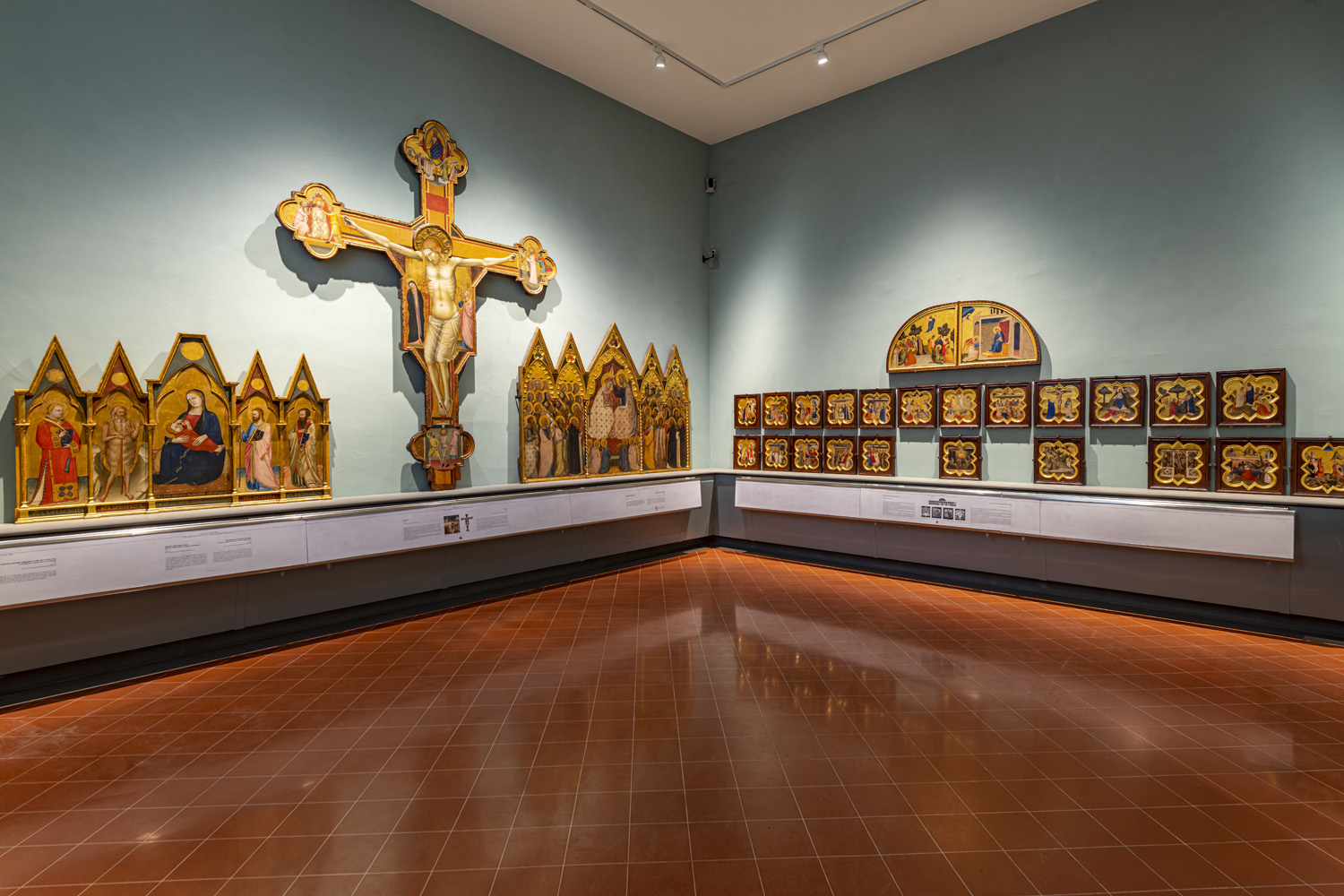 029 parete di dx taddeo gaddi pannelli con storie della vita di cristo e di san francesco pittura su tavola 1335 1340 foto guido cozzi 1