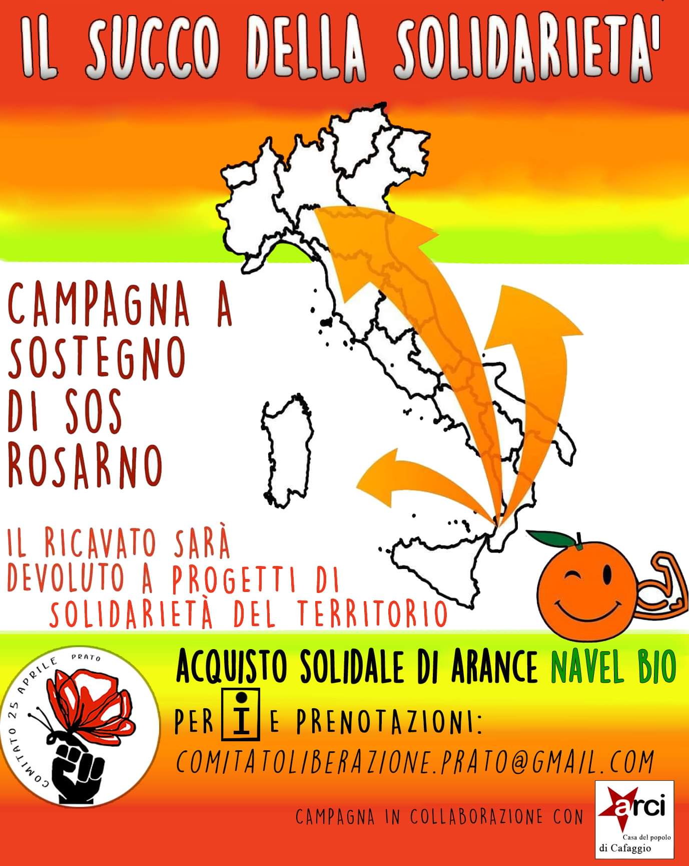 Comitato promotore della Liberazione per il 25 aprile a Prato: il “Succo della Solidarietà”