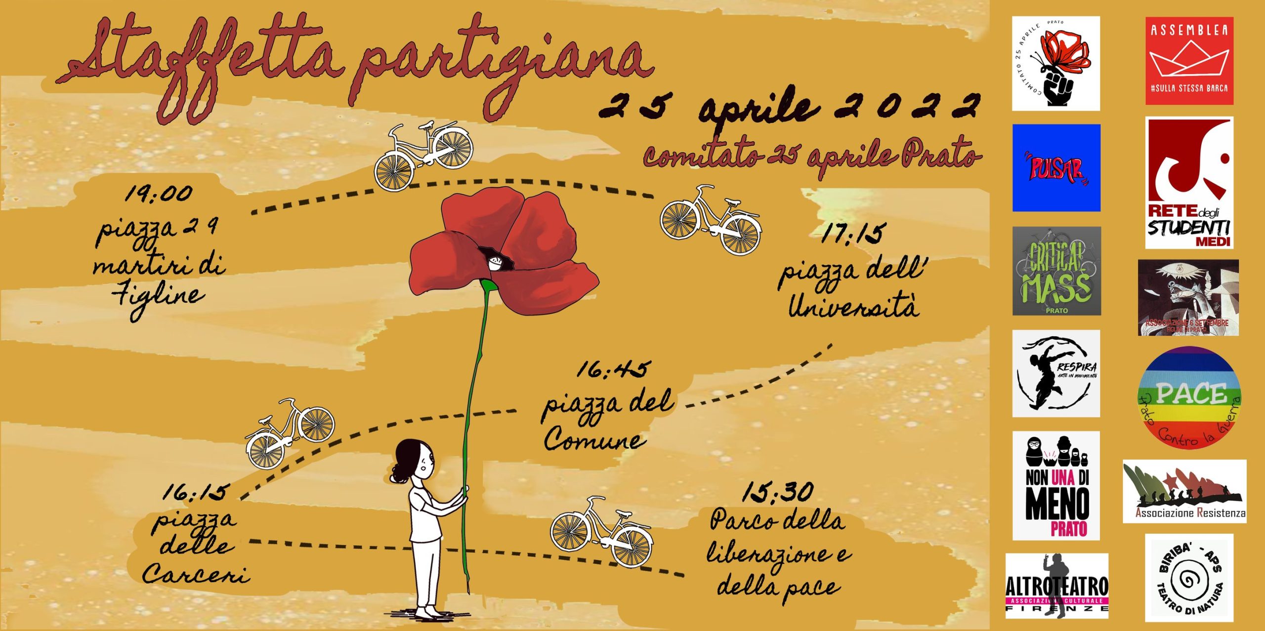 Comitato promotore del 25aprile a Prato – Staffetta Partigiana e pizzata serale per la Festa della Liberazione