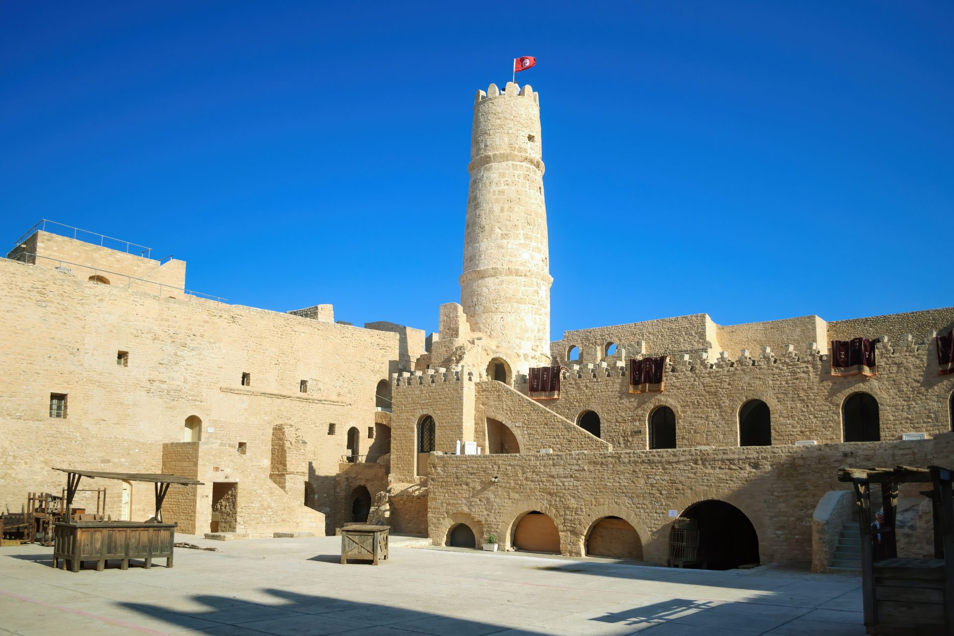 the main historical attraction of monastir is the fortress ribat hartem, monastir.