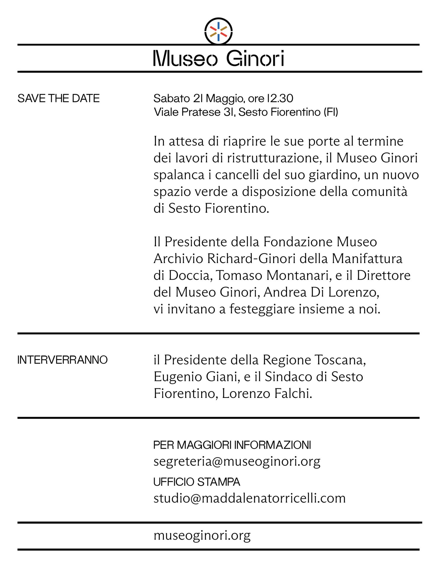 save the date apertura giardino museo ginori 1