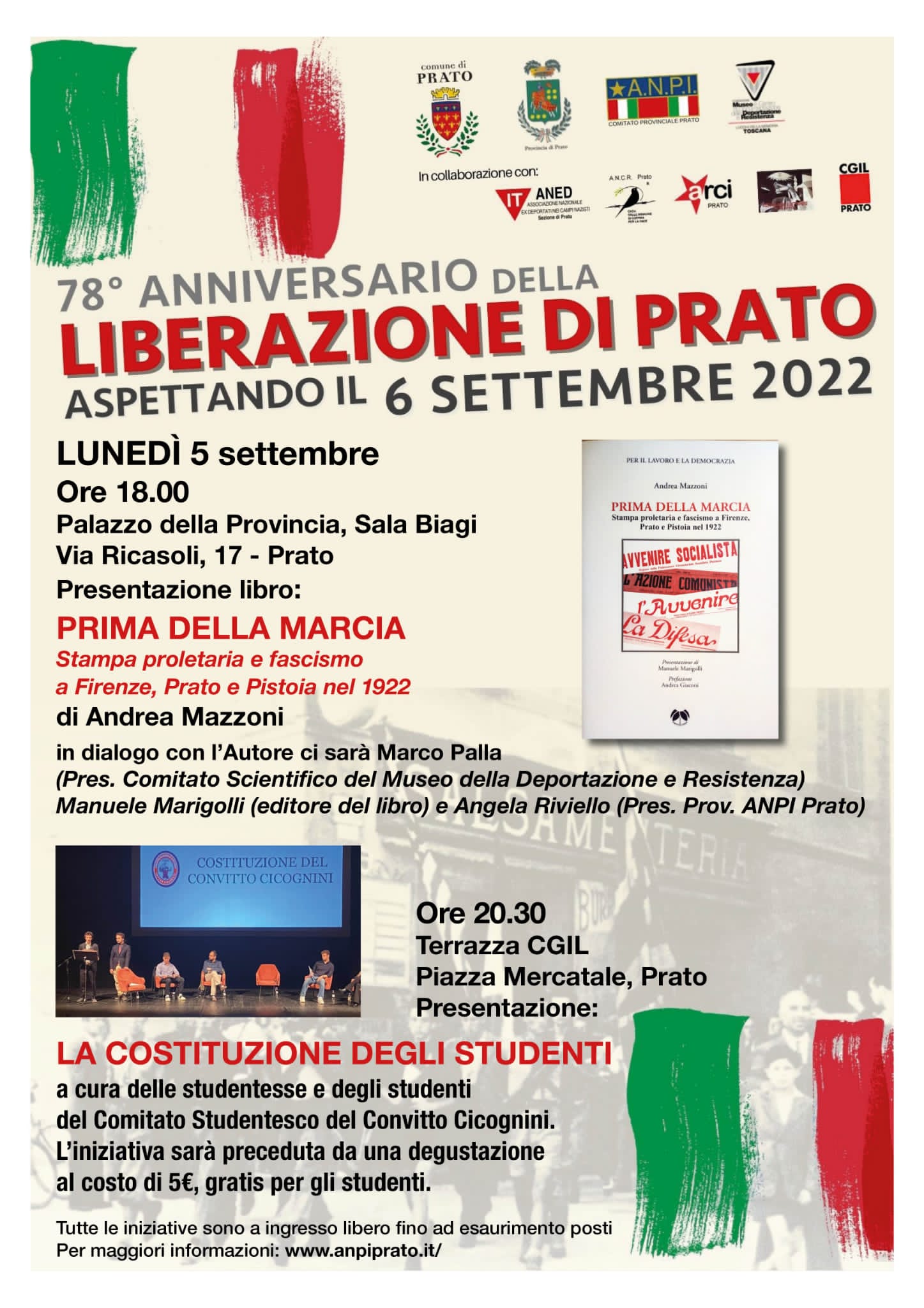Festa della Liberazione di Prato, aspettando il 6 settembre: presentazione del libro “Prima della Marcia” di Andrea Mazzoni