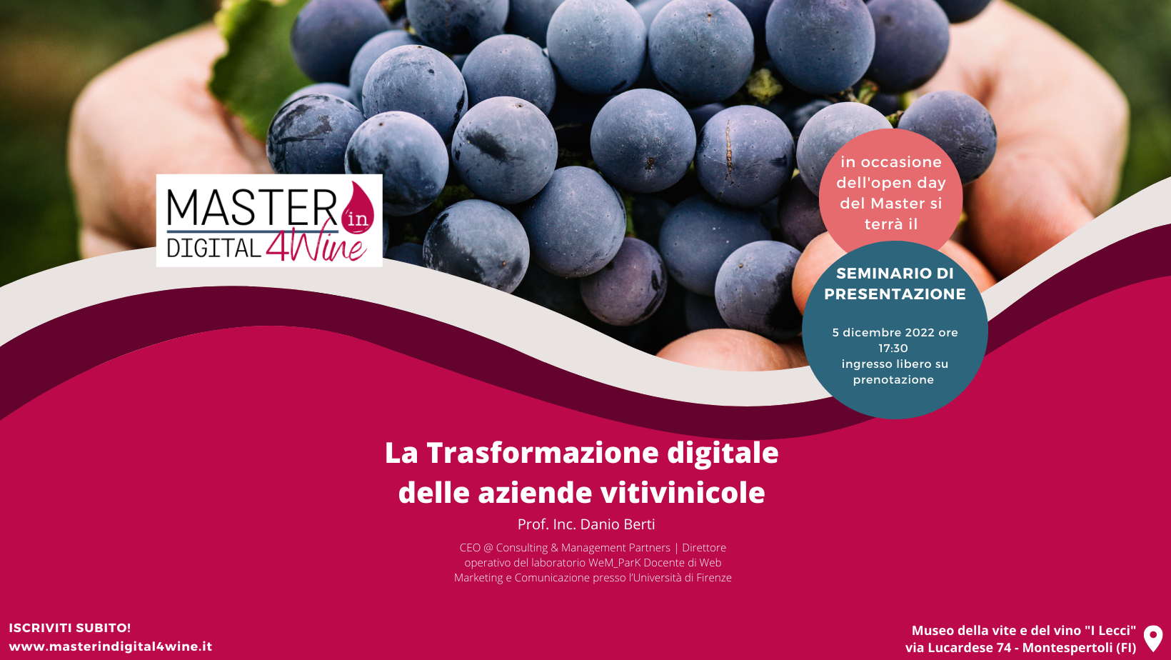 5 dicembre – Evento di presentazione – NEW Master in Digital 4 Wine