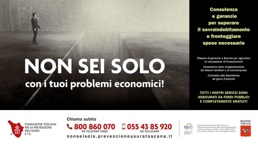 manifesto campagna fondazione toscana per la prevenzione dell'usura