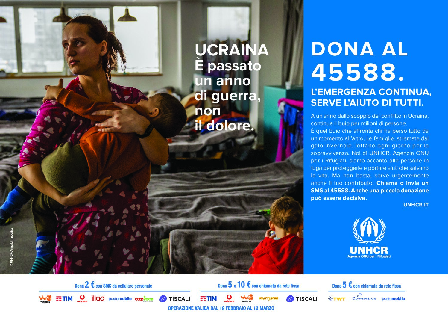 UCRAINA: UNHCR, UN ANNO DOPO L’EMERGENZA UMANITARIA CONTINUA