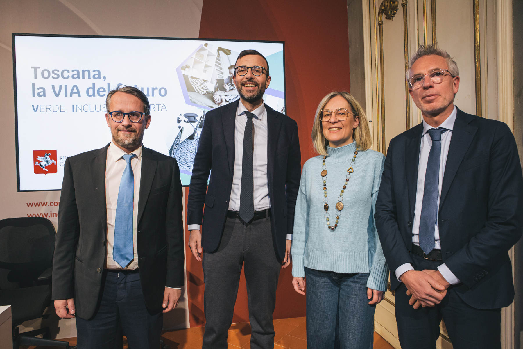 toscana la via del futuro bando 2023 con avanzo amministrazione da sinistra marco casucci antonio mazzeo federica fratoni stefano scaramelli