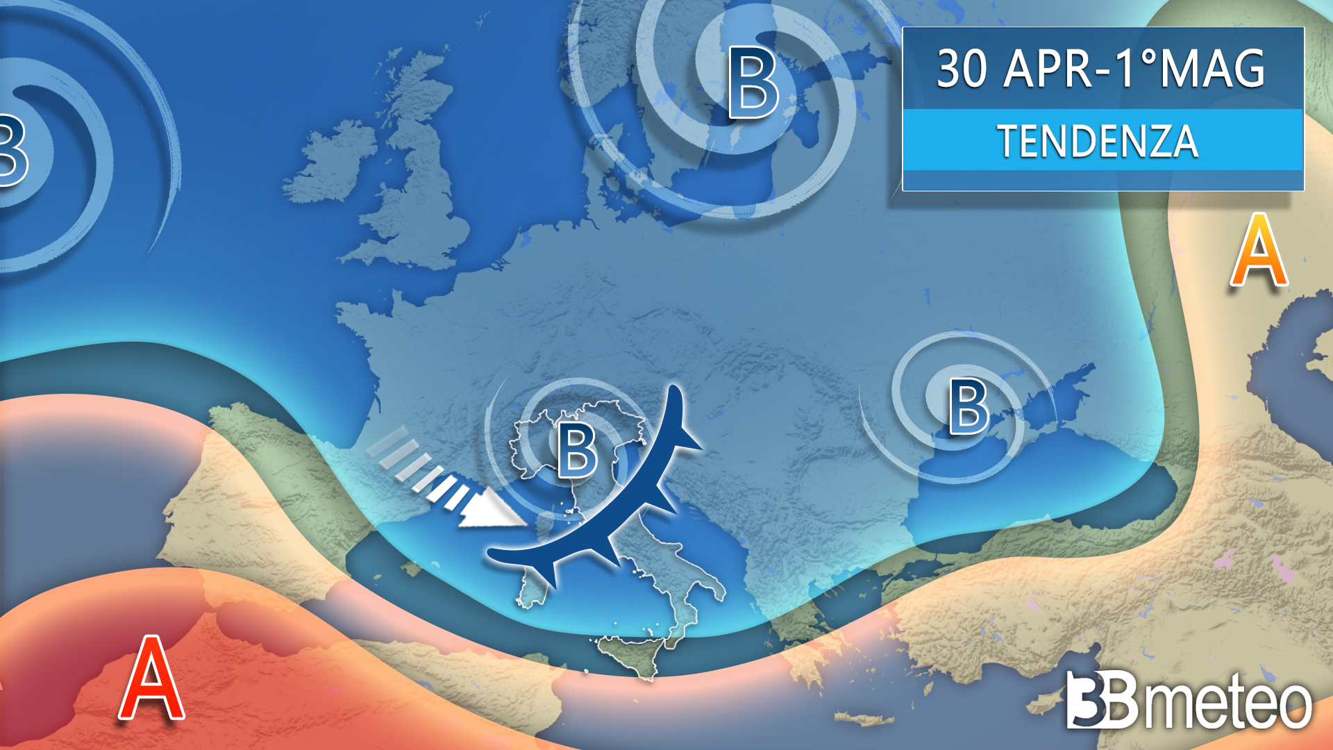 3BMETEO.COM: “Arriva l’anticiclone africano con i suoi primi 30°C, ma 1 maggio sotto piogge e temporali”