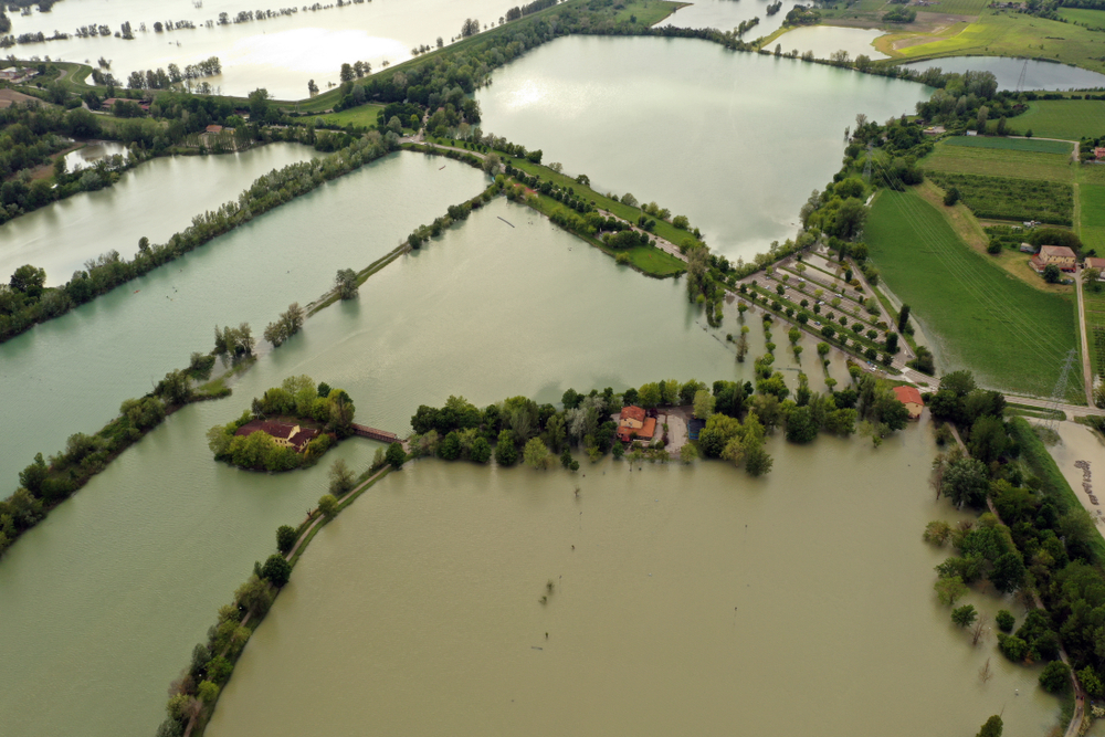 aerial,view,of,the,secchia,river,and,flood,flooding,of