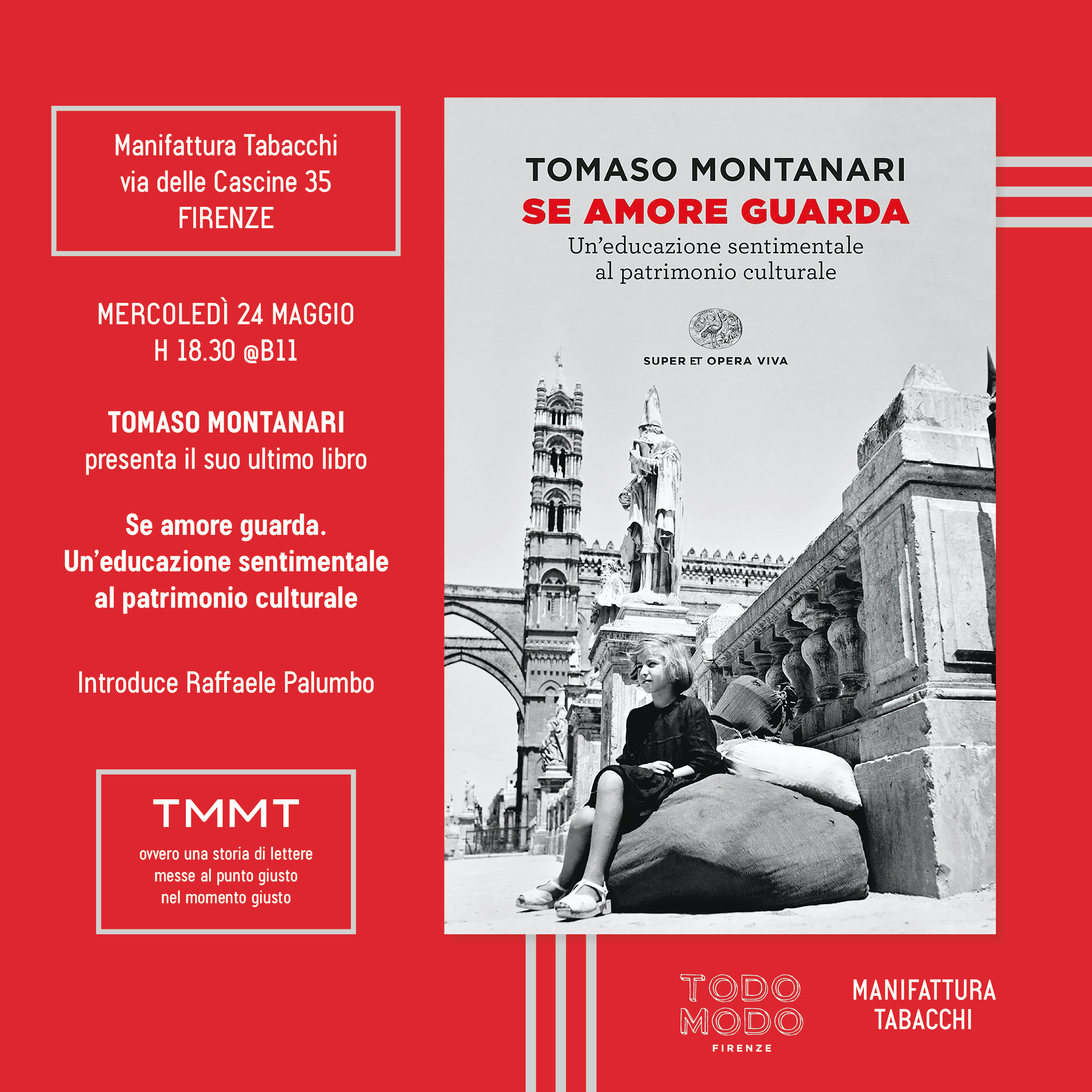 Manifattura Tabacchi | Mercoledì 24 maggio, ore 18:30, presentazione dell’ultimo libro di Tomaso Montanari