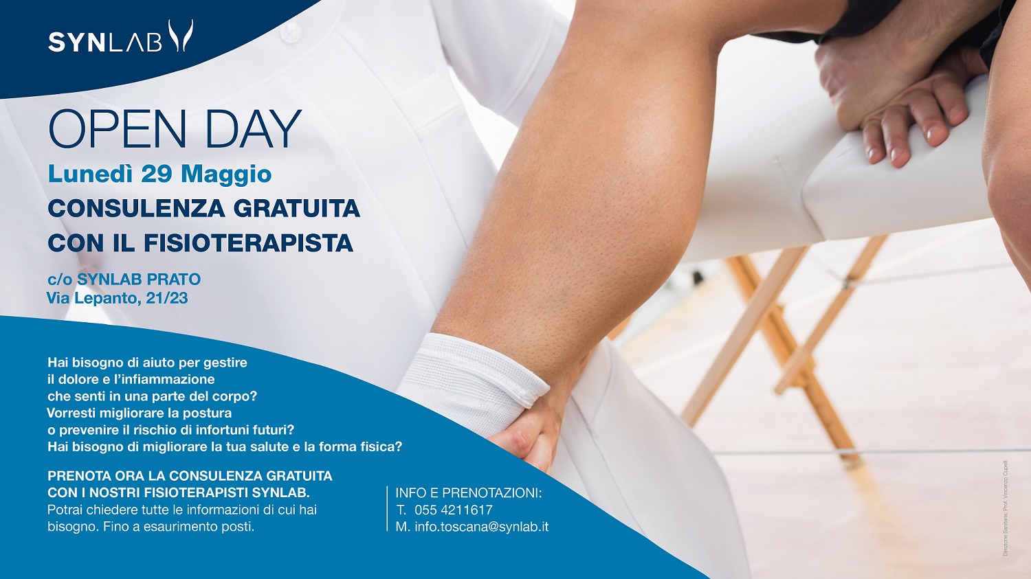 GRUPPO SYNLAB: AL VIA A PRATO LA CAMPAGNA “RIPARTIRE IN SALUTE”, CON OPEN DAY E INIZIATIVE DI PREVENZIONE | Primo appuntamento lunedì 29 maggio