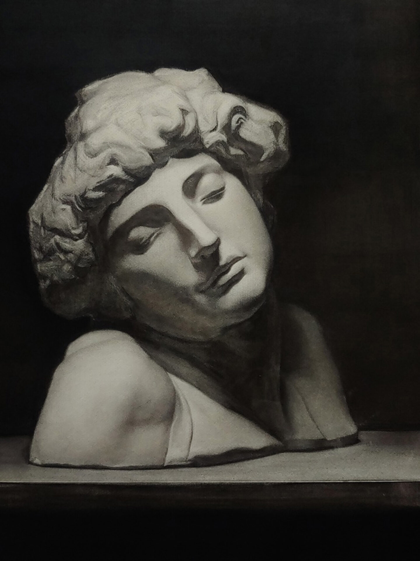 yushan zhu cast drawing carboncino su carta roma bassa 1