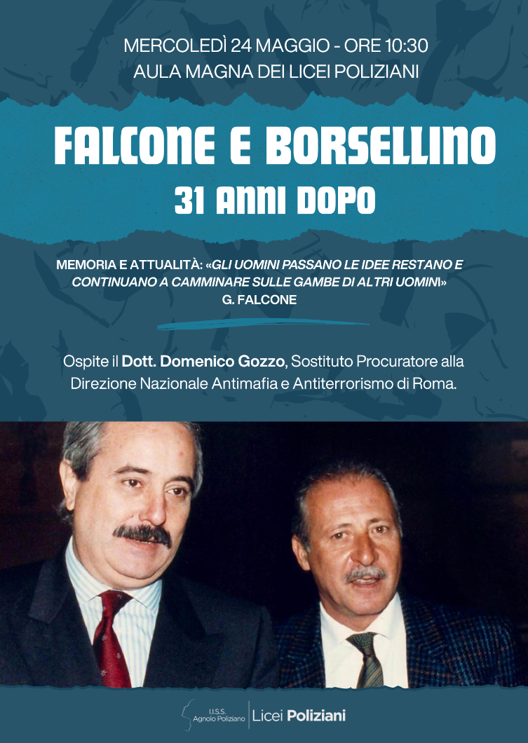 I Licei Poliziani celebrano la Giornata della Legalità con il Sostituto Procuratore alla Direzione Nazionale Antimafia e Antiterrorismo di Roma Dott. Domenico Gozzo