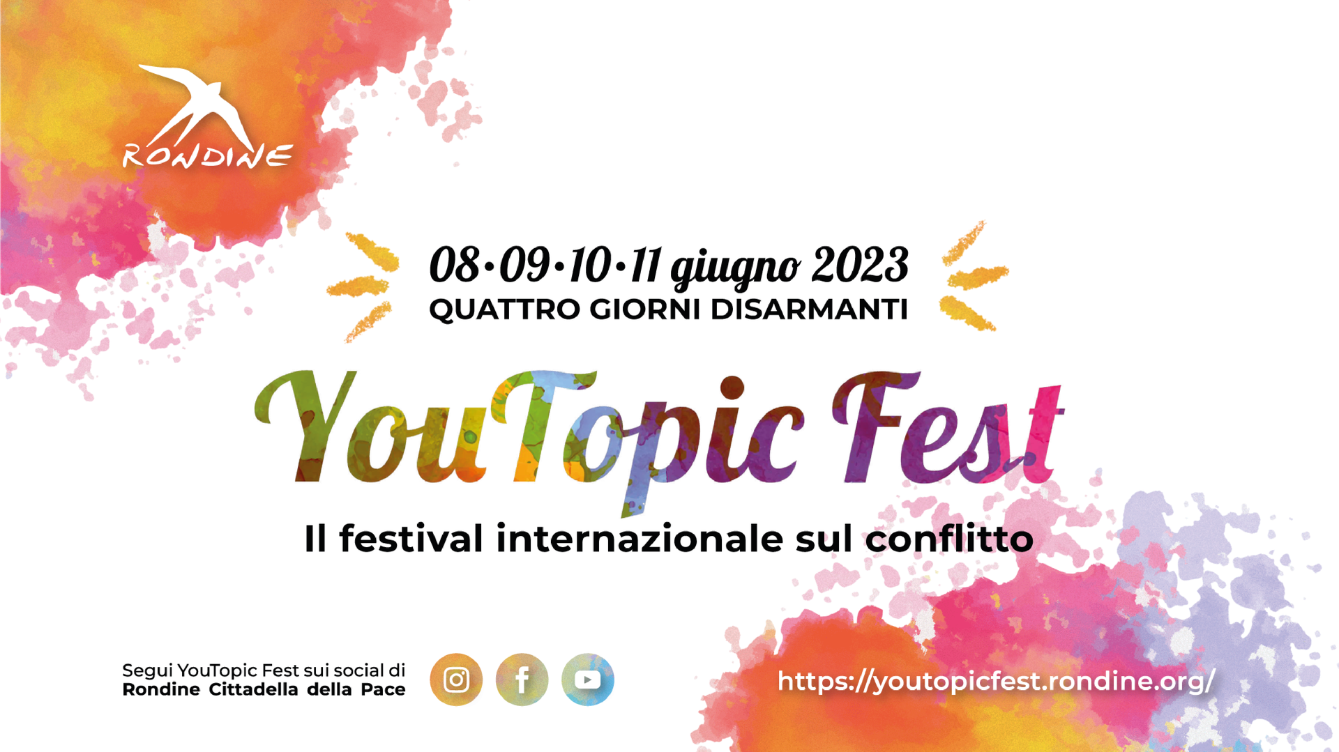 <strong>A Rondine torna dal 8 al 11 giugno YouTopic Fest</strong>