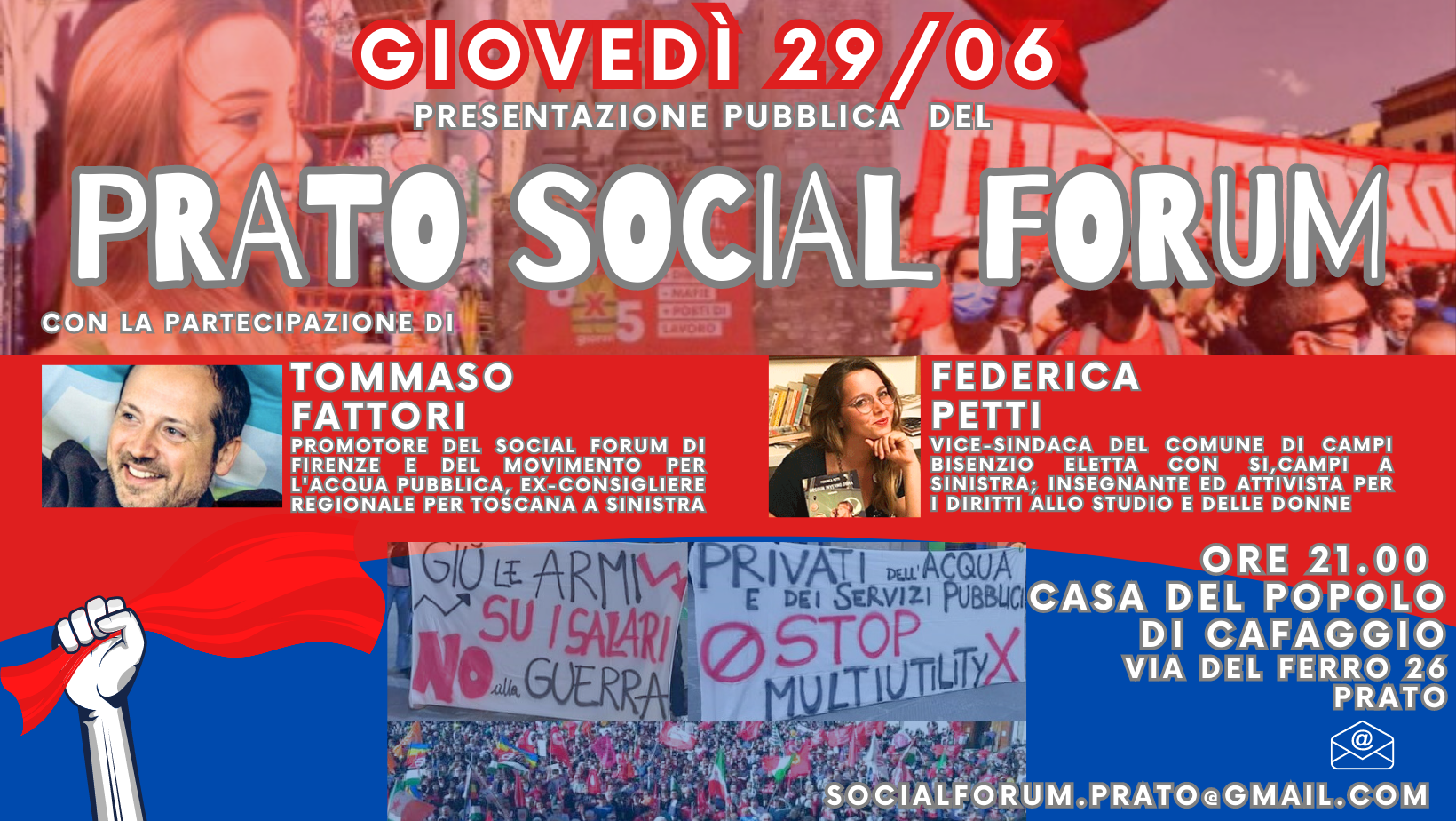 <strong>Presentazione pubblica del Social Forum di Prato GIOVEDì 29 giugno ore 21.00</strong>