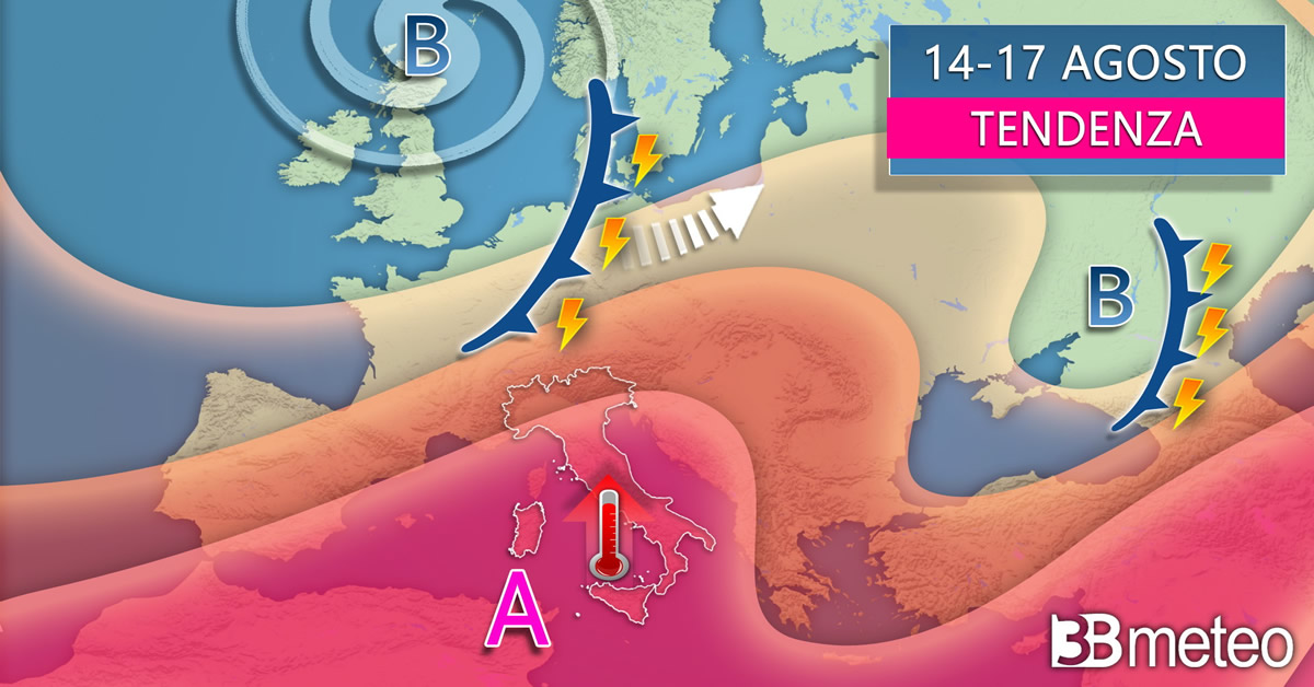 <strong>3BMETEO.COM: “Torna l’anticiclone africano, tanto sole per Ferragosto e caldo in intensificazione”</strong>