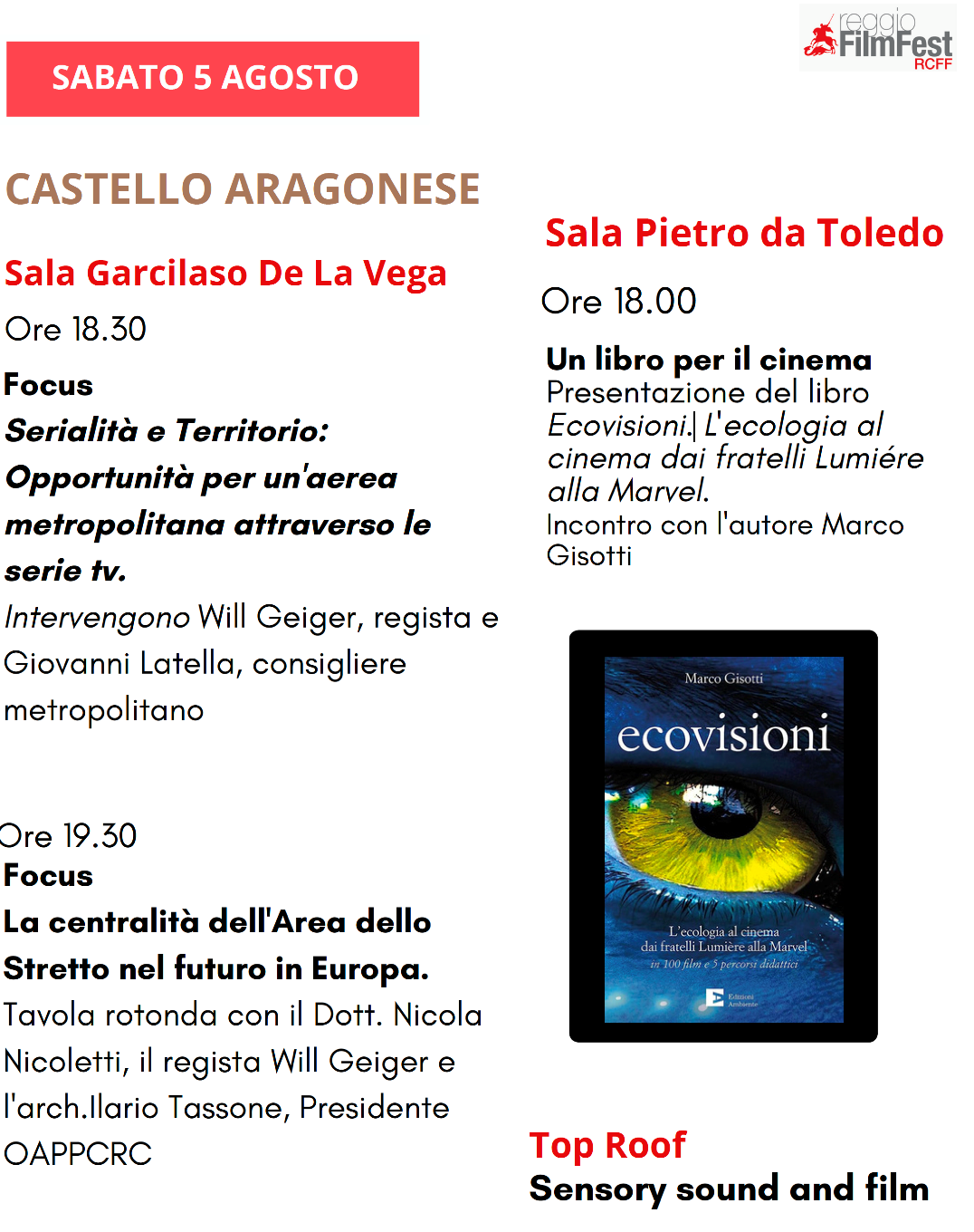 <strong>ECOVISIONI di Marco Gisotti al Reggio Calabria Film Fest (5 agosto, ore 18)</strong>