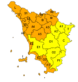 Peggiora il meteo, allerta arancione sul centro nord della Toscana