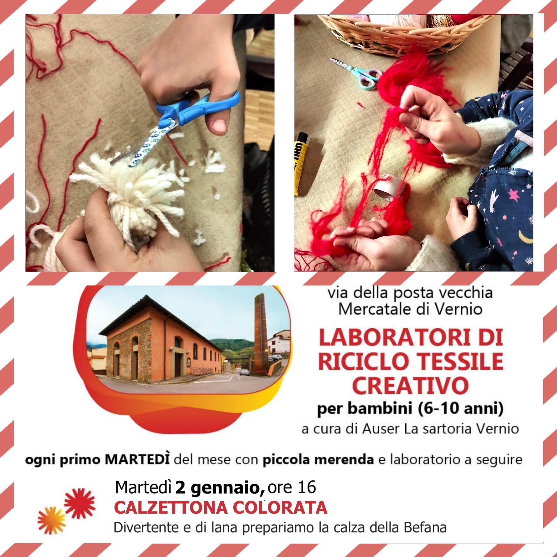 A Vernio laboratorio di riciclo tessile per la calza della Befana