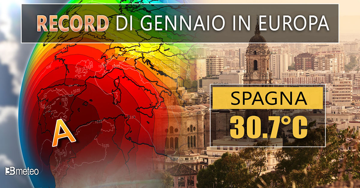 3BMETEO.COM: “Giorni della Merla primaverili sull’Italia, record di gennaio in Europa con 30°C in Spagna”