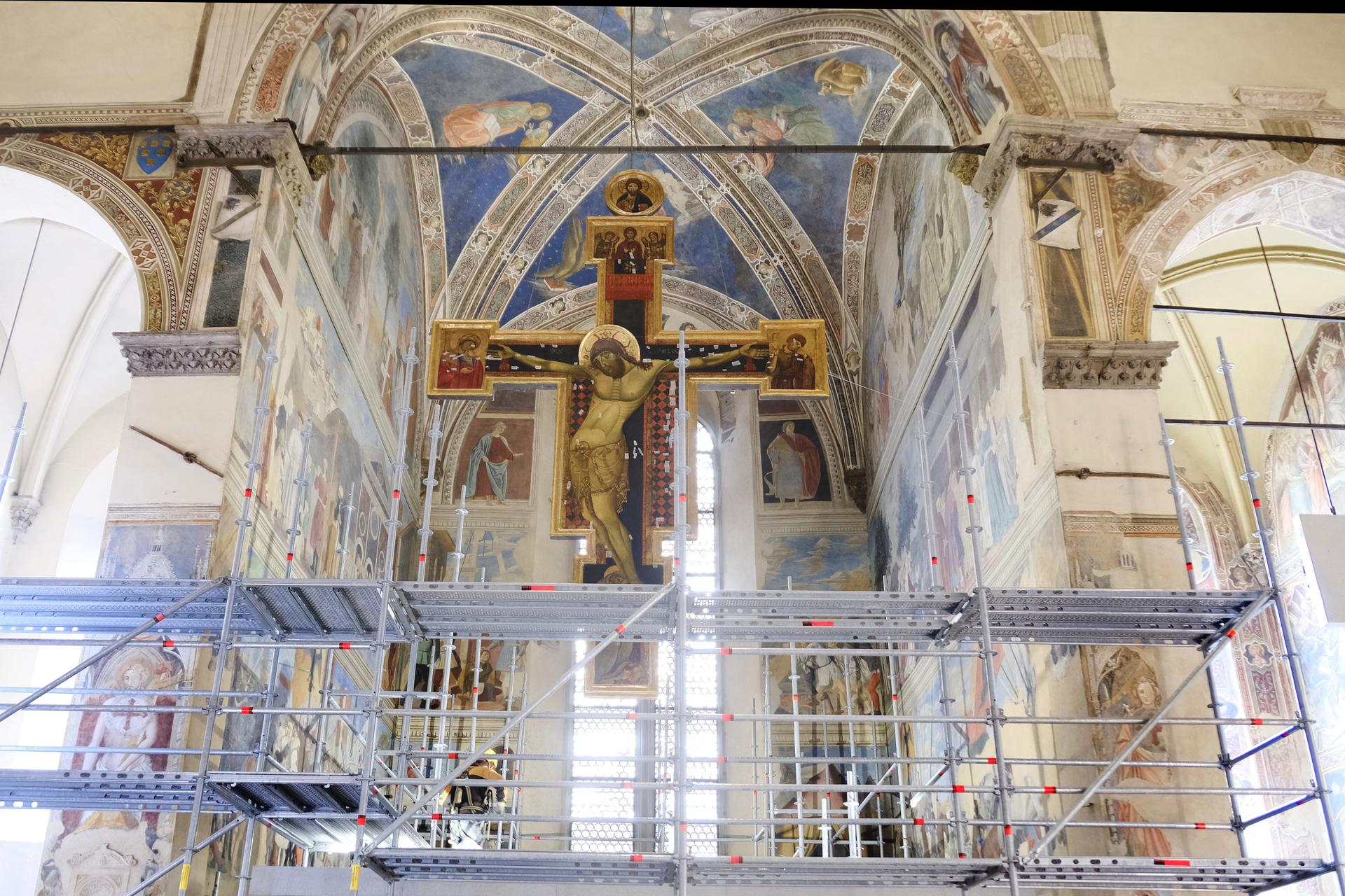 <strong>“All’altezza di Piero”: visite straordinarie al cantiere di manutenzione della <em>Leggenda della Vera Croce</em> di Piero della Francesca</strong>