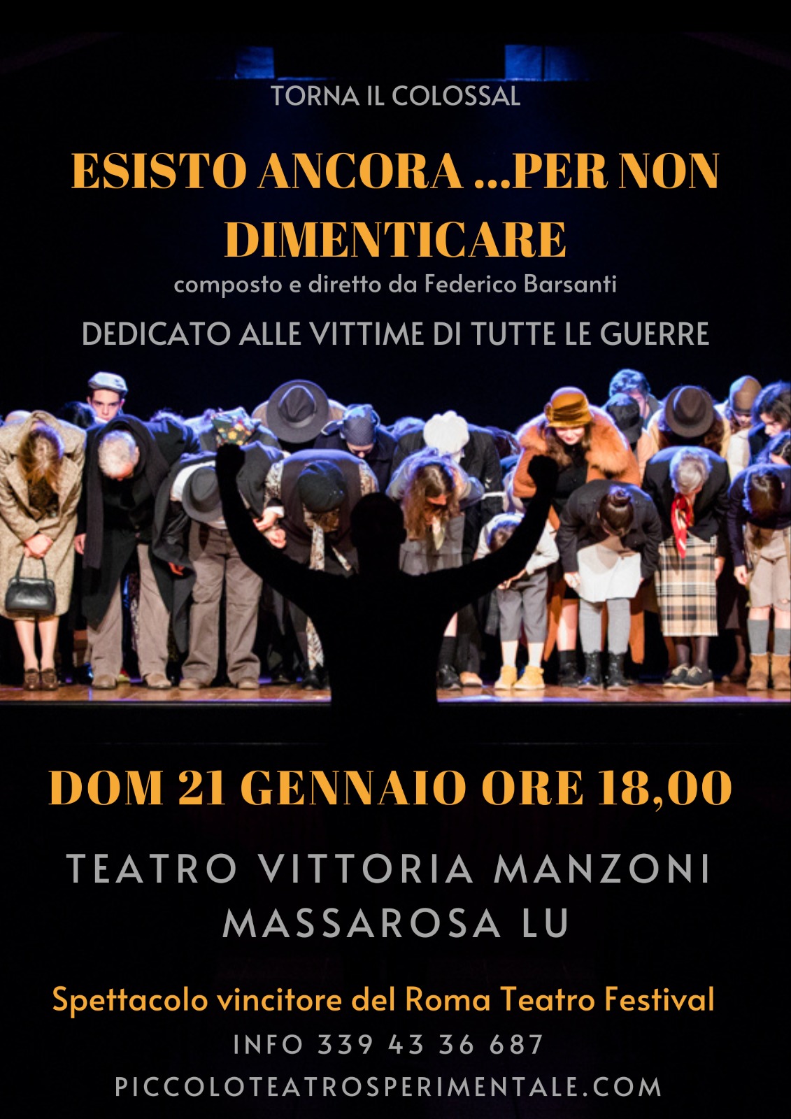 <strong>Domenica 21 ore 18,00 a Massarosa il colossal di Federico Barsanti contro tutte le guerre</strong>