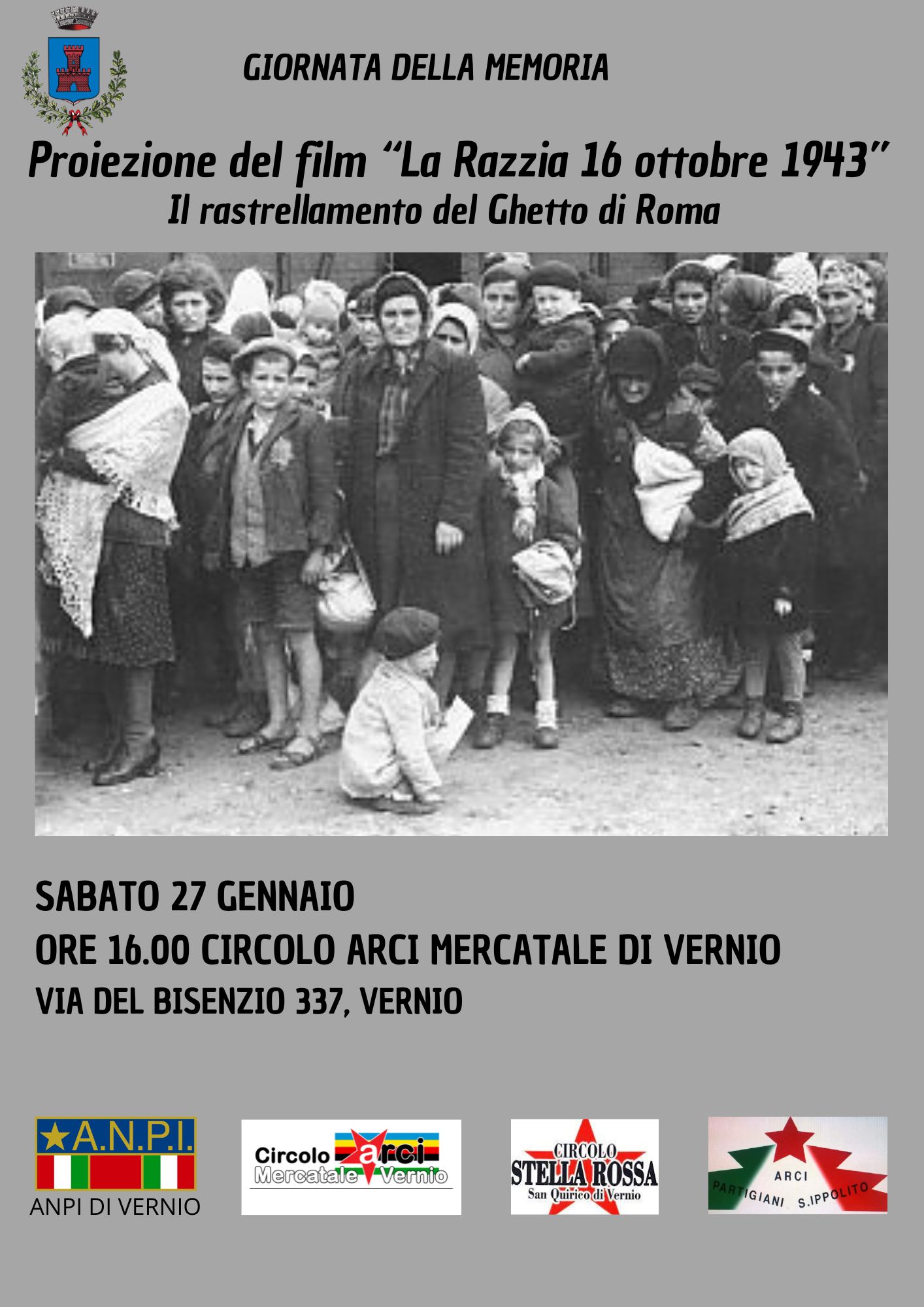 <em>“La Razzia 16 ottobre 1943, il rastrellamento del ghetto di Roma</em>
