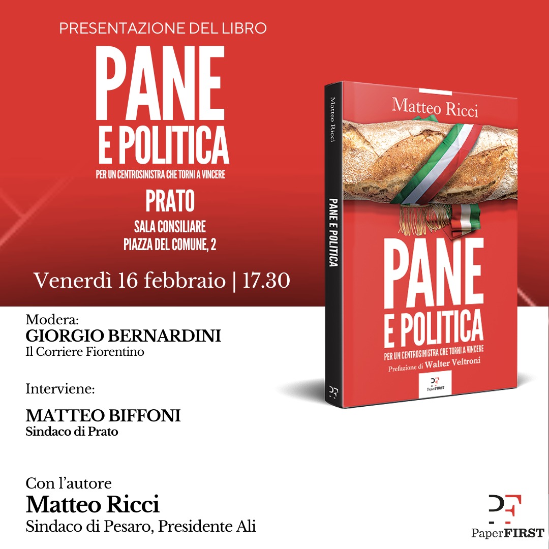 “Pane e Politica”, Matteo Ricci presenta il suo libro a Prato<strong></strong>