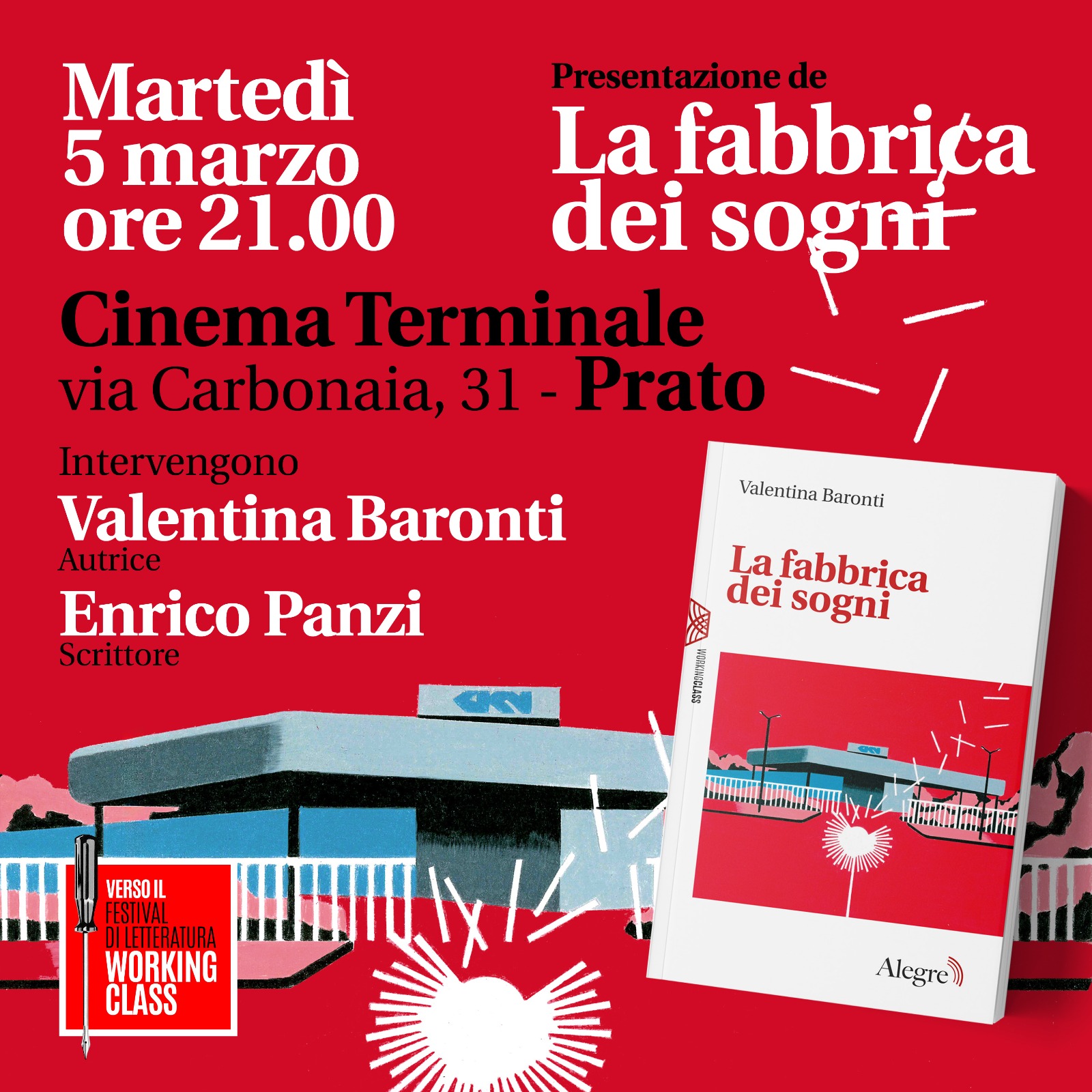 <strong>Prato Social Forum 🚩MAR.5febb. LA FABBRICA DEI SOGNI 📖 presentazione del libro di Valentina Baronti</strong>